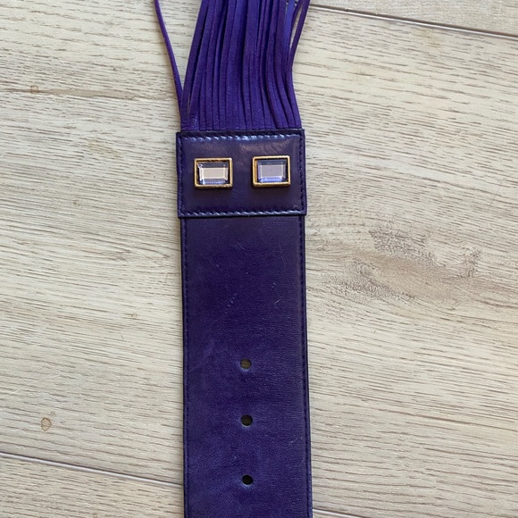 Escada Vibrant Purple Leather & Suede Belt.  Excellent condition - Picture 2 of 6